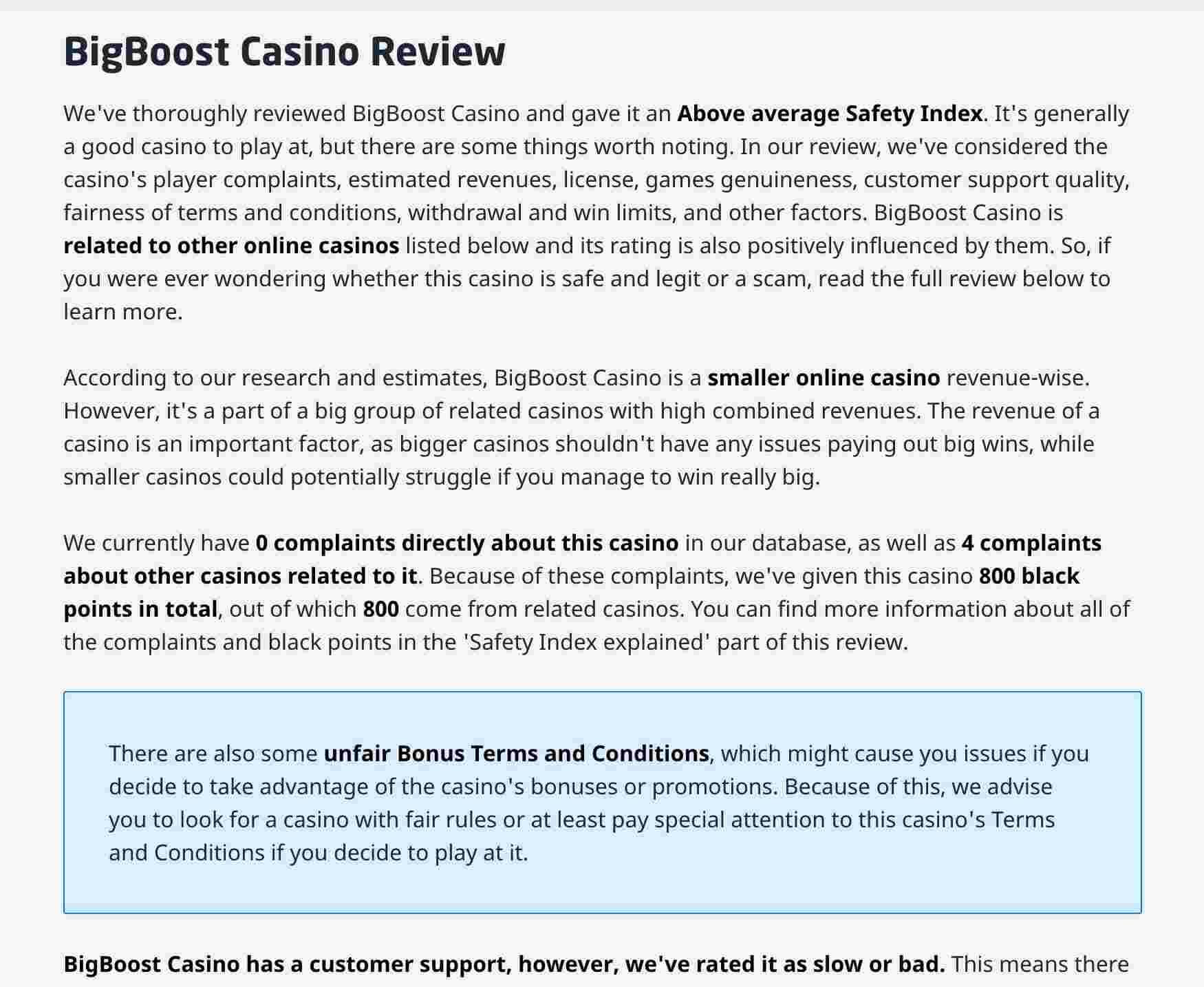 big boost review casino guru