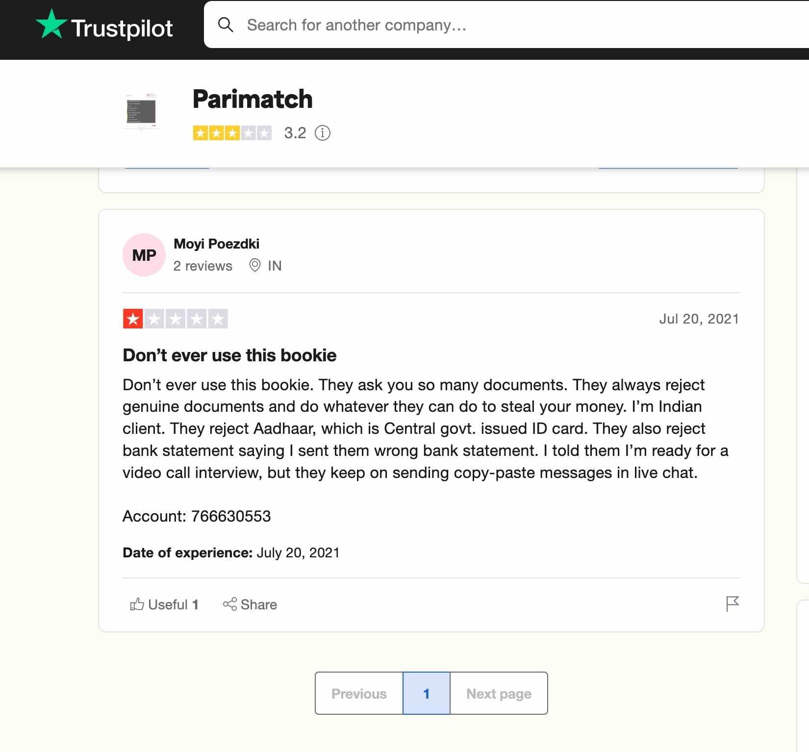 parimatch reviews trustpilot