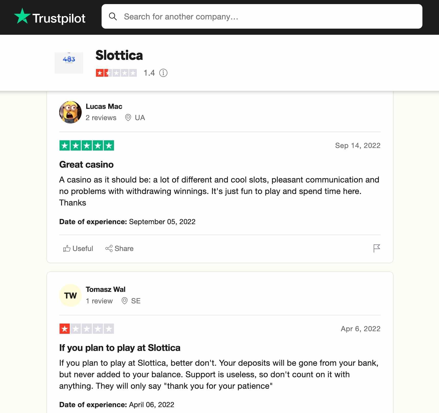 slottica casino review trustpilot